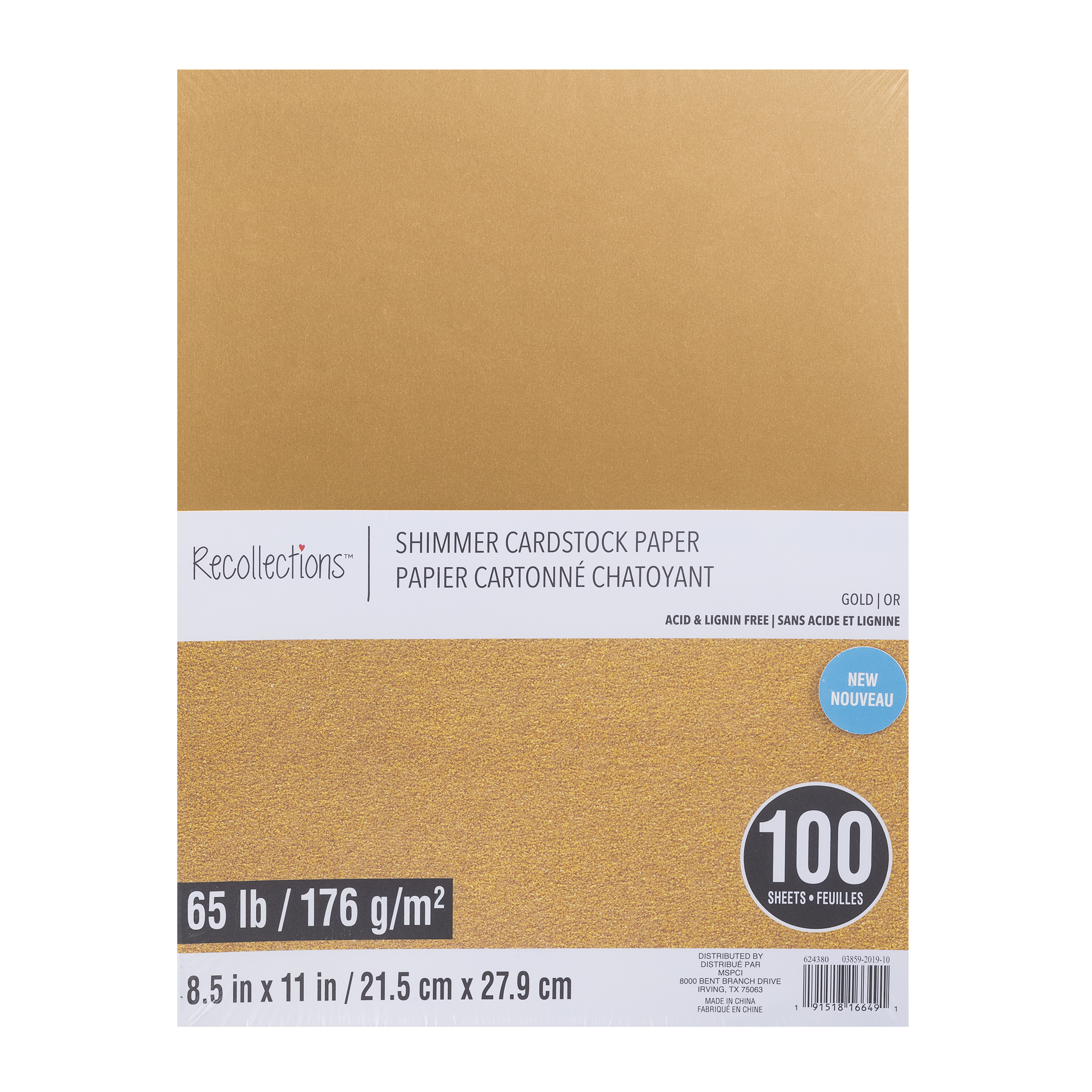 Gold Shimmer 8.5 x 11 Cardstock Paper by Recollections™,100